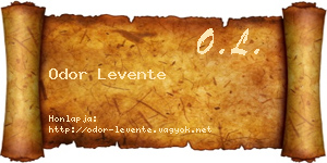 Odor Levente névjegykártya